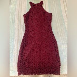 halter neck fitted dress